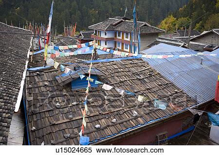 China, Sichuan Province, Jiuzhaigou, Shuzheng Village View Large Photo Image Stock Photography - China, Sichuan Province, Jiuzhaigou, Shuzheng Village. Fotosearch