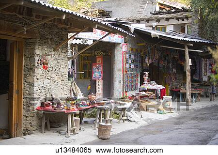 China, Sichuan Province, Taoping Qiang Village View Large Photo Image Stock Photography - China, Sichuan Province, Taoping Qiang Village. Fotosearch