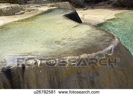 Stock Image - China, Sichuan, Huanglong, Rhododendron Pool. Fotosearch