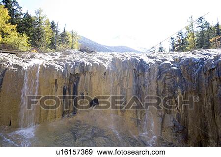 China, Sichuan, Huanglong, Xishen Cave View Large Photo Image Stock Photo - China, Sichuan, Huanglong, Xishen Cave. Fotosearch