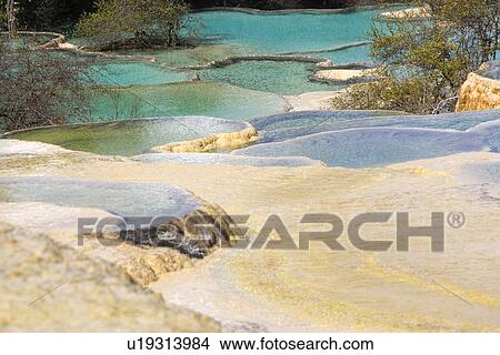 Picture - Glamorous Pools, Huanglong, Sichuan, China. Fotosearch