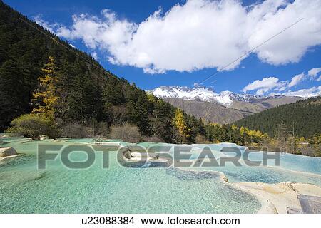 Picture - Glamorous Pools, Huanglong, Sichuan, China. Fotosearch