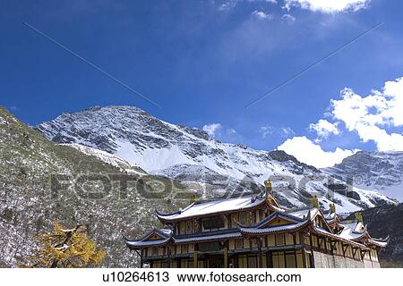Huanglong Temple, Sichuan, China View Large Photo Image Stock Image - Huanglong Temple, Sichuan, China. Fotosearch