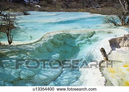 Multi-colored Pool, Huanglong, Sichuan, China View Large Photo Image Stock Image - Multi-colored Pool, Huanglong, Sichuan, China. Fotosearch