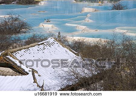 Stock Photo - Multi-colored Pool, Huanglong, Sichuan, China. Fotosearch