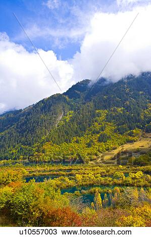 China, Sichuan Province, Nine Village Valley View Large Photo Image Stock Image - China, Sichuan Province, Nine Village Valley. Fotosearch