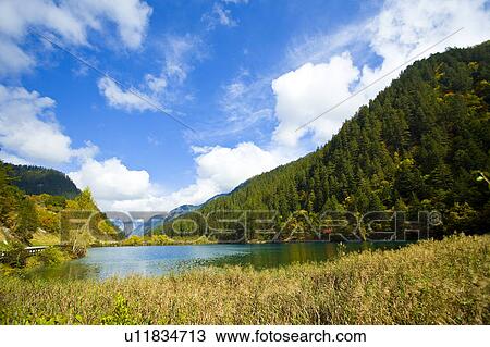 Stock Image - China, Sichuan Province, Nine Village Valley. Fotosearch