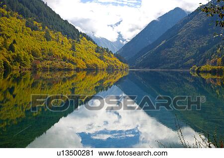 China, Sichuan Province, Nine Village Valley, Rhinoceros Lake View Large Photo Image Stock Image - China, Sichuan Province, Nine Village Valley, Rhinoceros Lake. Fotosearch