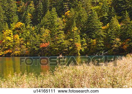 Stock Image - China, Sichuan Province, Nine Village Valley. Fotosearch