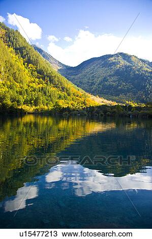 China, Sichuan Province, Nine Village Valley, Sparkling Lake View Large Photo Image Stock Image - China, Sichuan Province, Nine Village Valley, Sparkling Lake. Fotosearch