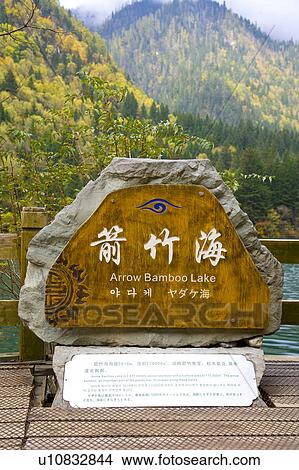 Picture - China, Sichuan Province, Nine Village Valley, Arrow Bamboo Lake. Fotosearch