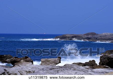 Asia, Taiwan, Hualien, waves against rock View Large Photo Image Stock Photography - Asia, Taiwan, Hualien, waves against rock. Fotosearch