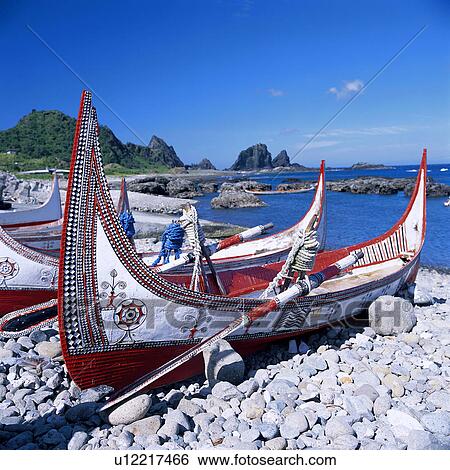 Asia, Taiwan, Lanyu Island, Yami Boats View Large Photo Image Stock Photograph - Asia, Taiwan, Lanyu Island, Yami Boats. Fotosearch