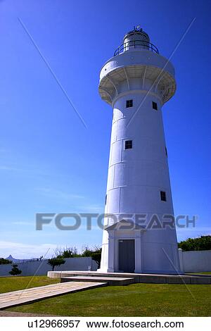 Eluanbi Lighthouse against blue sky View Large Photo Image Stock Photo - Eluanbi Lighthouse against blue sky. Fotosearch