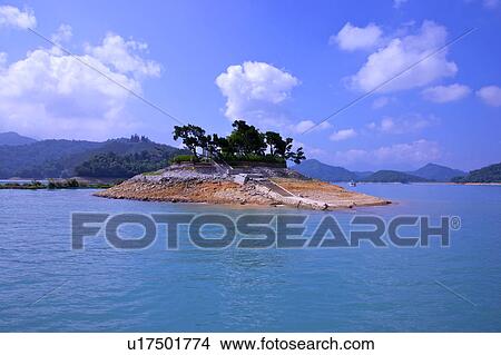Taiwan, Island in Sun-moon Lake View Large Photo Image Picture - Taiwan, Island in Sun-moon Lake. Fotosearch