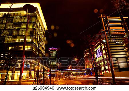 Stock Photograph - Asia, Taiwan, Xinyi Commercial Center. Fotosearch