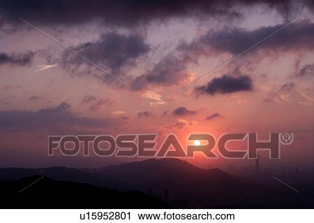 China, Taiwan, Taipei, Mountain range at sunset View Large Photo Image Stock Image - China, Taiwan, Taipei, Mountain range at sunset. Fotosearch