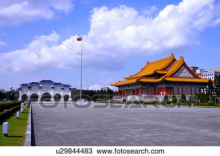 Taiwan, Taipei, Chiang Kai-Shek Memorial Hall and National Theater View Large Photo Image Stock Image - Taiwan, Taipei, Chiang Kai-Shek Memorial Hall and National Theater. Fotosearch