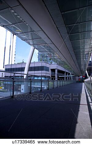 Stock Photography - Taiwan, Xinyi Commercial Center, Pedestrian overpass. Fotosearch