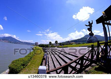 Stock Photo - Asia, Taiwan, Bali, Scenery at river' edge. Fotosearch