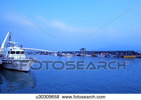 Stock Photo - Asia, Taiwan, Danshui Fisherman's Wharf. Fotosearch