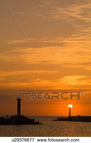 Stock Photo - Sea with lighthouse. Fotosearch
