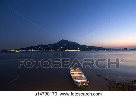 Stock Image - Taiwan, Danshui, boat. Fotosearch