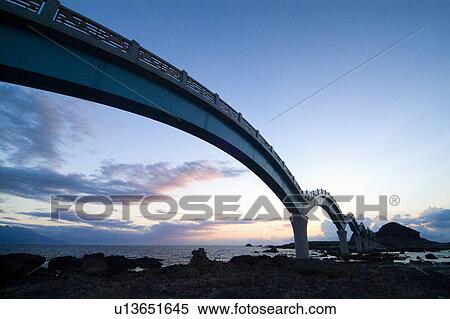 Taiwan, Sansiantai, Sea-Crossing Bridge View Large Photo Image Stock Photography - Taiwan, Sansiantai, Sea-Crossing Bridge. Fotosearch