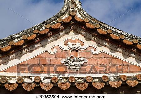 Picture - Eaves, Longshan Temple, Taiwan, Asia. Fotosearch