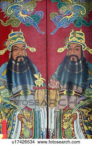 Gate Guardian, Tian Ho Kung, Lu'ermen, Taiwan, Asia View Large Photo Image Picture - Gate Guardian, Tian Ho Kung, Lu'ermen, Taiwan, Asia. Fotosearch
