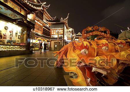 Stock Photo - China, Shanghai, Chenghuang Temple. Fotosearch