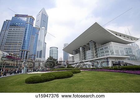 China, Shanghai Grand Theater View Large Photo Image Stock Photograph - China, Shanghai Grand Theater. Fotosearch