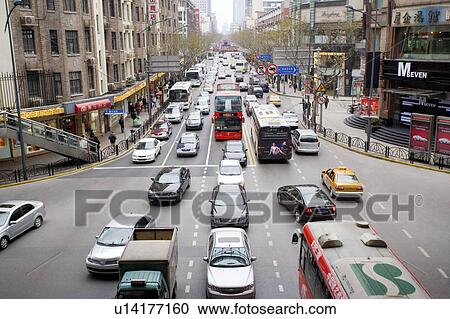 China, Shanghai, Huaihai Middle Road View Large Photo Image Stock Image - China, Shanghai, Huaihai Middle Road. Fotosearch