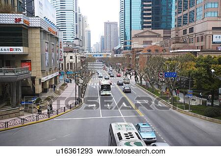 China, Shanghai, Huaihai Middle Road View Large Photo Image Stock Image - China, Shanghai, Huaihai Middle Road. Fotosearch