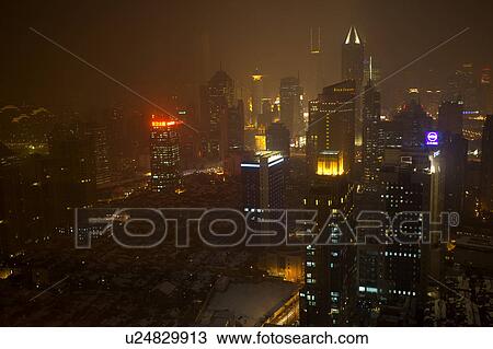 China, Shanghai, night view View Large Photo Image Stock Image - China, Shanghai, night view. Fotosearch