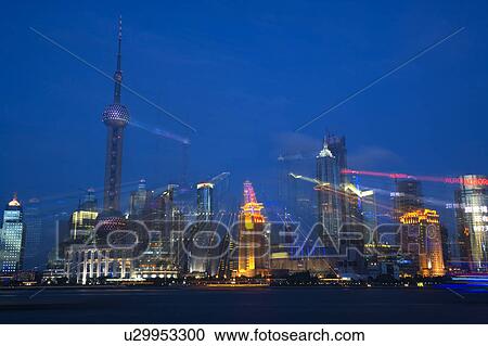 Stock Image - China, Shanghai, Oriental Pearl Tower. Fotosearch