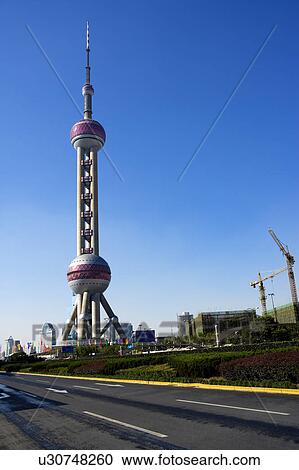 China, Shanghai, Oriental Pearl Tower View Large Photo Image Stock Image - China, Shanghai, Oriental Pearl Tower. Fotosearch