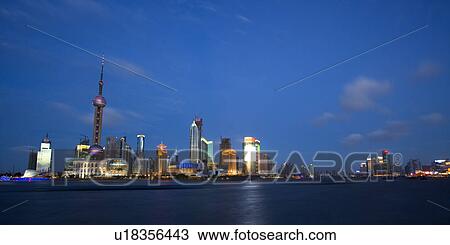 China, Shanghai, Pudong, skyline with oriental pearl tower View Large Photo Image Stock Image - China, Shanghai, Pudong, skyline with oriental pearl tower. Fotosearch
