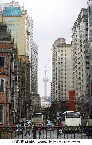 China, Shanghai, street view View Large Photo Image Stock Photograph - China, Shanghai, street view. Fotosearch