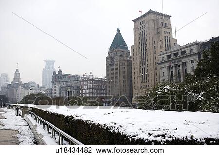 China, Shanghai, the bund with snow View Large Photo Image Stock Image - China, Shanghai, the bund with snow. Fotosearch