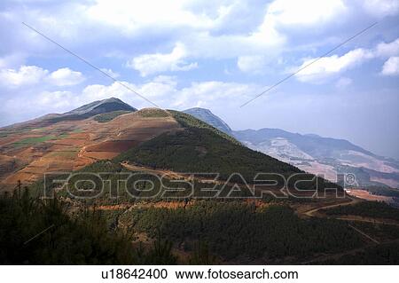 Stock Image - China, Yunnan Province, Dongchuan, Red Land. Fotosearch