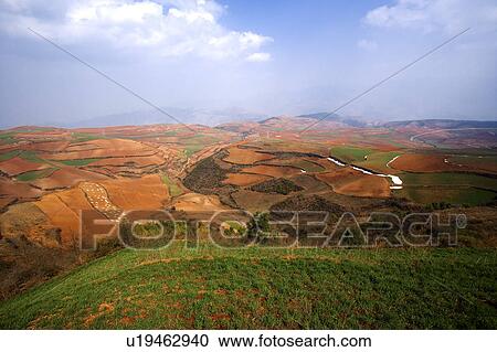 China, Yunnan Province, Dongchuan, Red Land View Large Photo Image Stock Image - China, Yunnan Province, Dongchuan, Red Land. Fotosearch