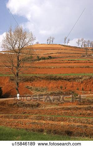 Stock Photo - China, Yunnan Province, Dongchuan, Red Land. Fotosearch
