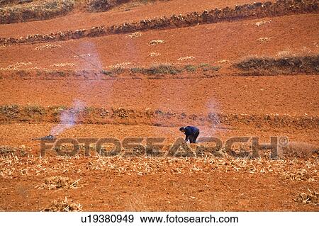 Stock Photo - China, Yunnan Province, Dongchuan, Red Land. Fotosearch