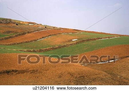 China, Yunnan Province, Dongchuan, Red Land View Large Photo Image Stock Photograph - China, Yunnan Province, Dongchuan, Red Land. Fotosearch