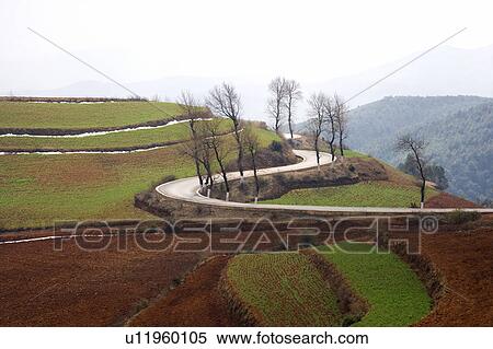 Stock Photography - China, Yunnan Province, Dongchuan, Red Land. Fotosearch