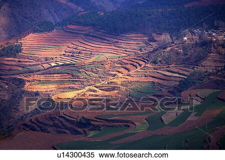 Stock Photography - China, Yunnan Province, Dongchuan, Red Land. Fotosearch