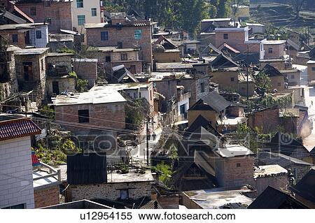 China, Yunnan Province, Yuanyang, Residential District View Large Photo Image Stock Photography - China, Yunnan Province, Yuanyang, Residential District. Fotosearch