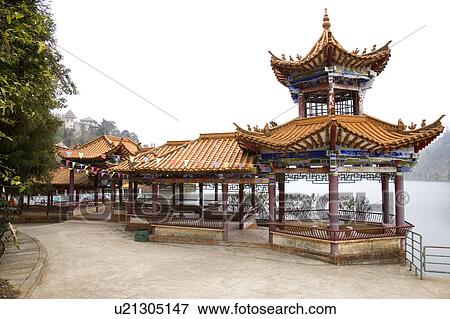 Stock Photo - China, Yunnan Province, Luoping County, Lubuge, Little Three Gorges. Fotosearch