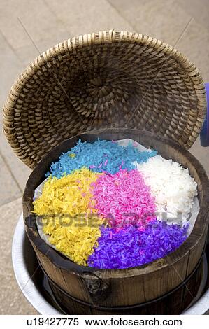 Stock Photography - China, Yunnan Province, Luoping County, Multi-colored Rice. Fotosearch